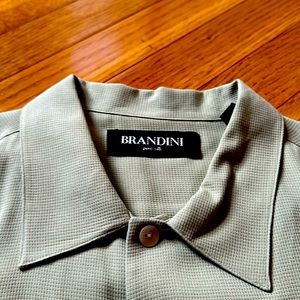Brandini pure silk men dress shirt size M